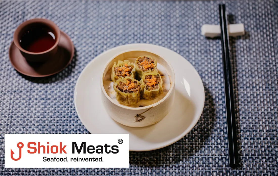 Shiok Meatsの培養エビのミンチ肉を使用した焼売