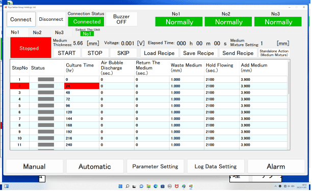 Control via dedicated software